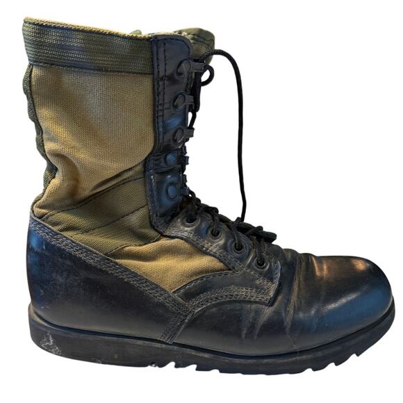 Altama 9R Combat Boots Black Leather & Canvas Jungle Military Boots USA Made - Picture 1 of 8